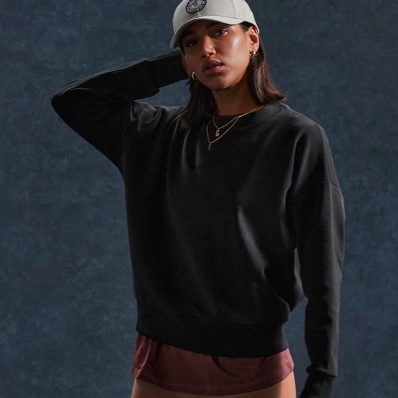 Gymshark Women's Retake Sweat Crew Sweatshirt in Black Size XXL MSRP $70 - Picture 7 of 9